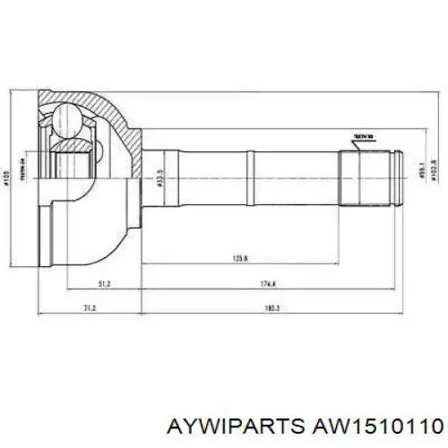 ШРУС наружный передний AW1510110 Aywiparts