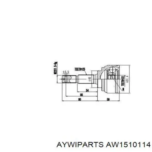 ШРУС наружный передний AW1510114 Aywiparts