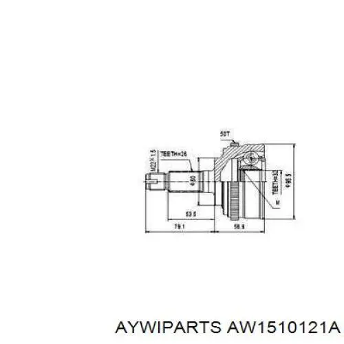 AW1510121A Aywiparts junta homocinética externa dianteira