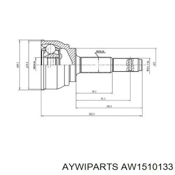 ШРУС наружный передний AW1510133 Aywiparts