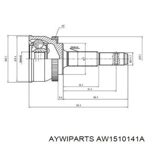 ШРУС наружный передний AW1510141A Aywiparts