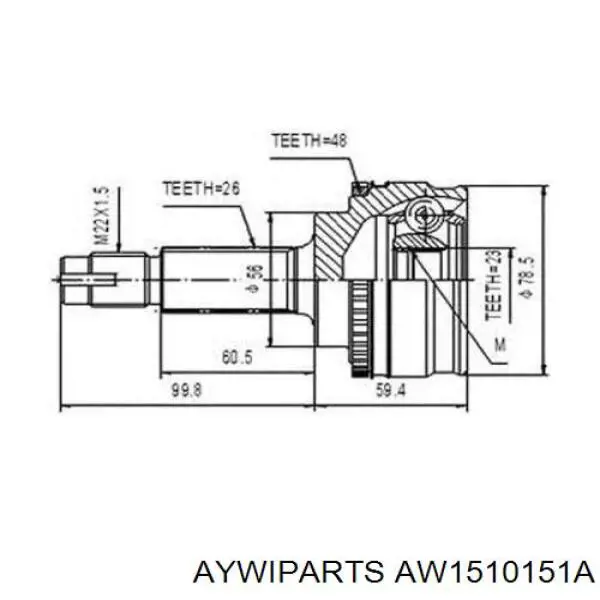 ШРУС наружный передний AW1510151A Aywiparts