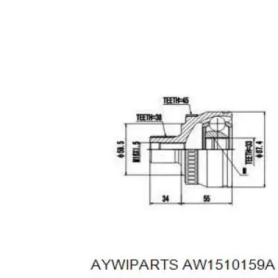 ШРУС наружный передний AW1510159A Aywiparts