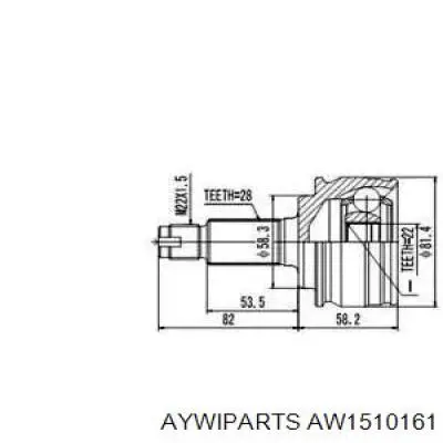 ШРУС наружный передний AW1510161 Aywiparts