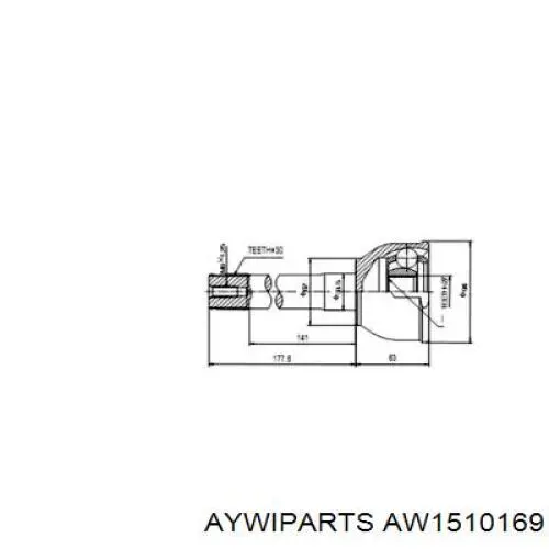 ШРУС наружный передний AW1510169 Aywiparts