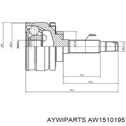 ШРУС наружный передний AW1510195 Aywiparts