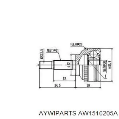 AW1510205A Aywiparts шрус наружный передний
