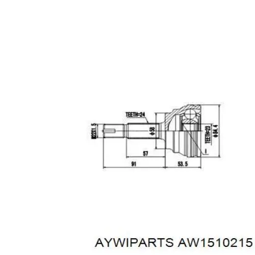 ШРУС наружный передний AW1510215 Aywiparts