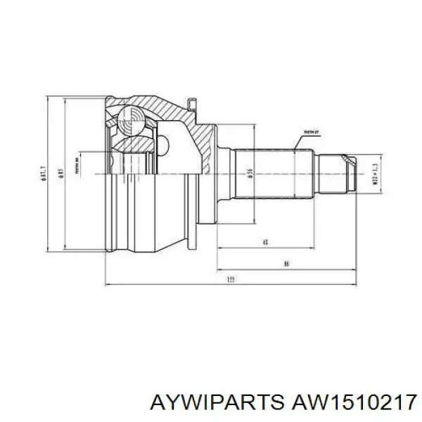 ШРУС наружный передний AW1510217 Aywiparts