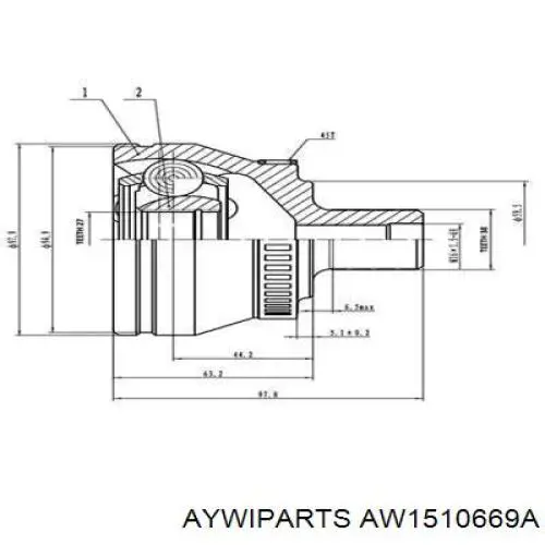 ШРУС наружный передний AW1510669A Aywiparts