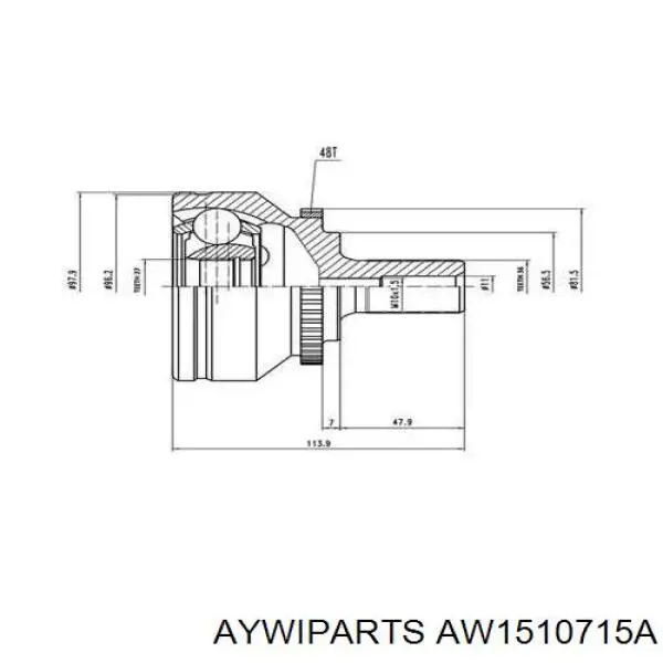 ШРУС наружный передний AW1510715A Aywiparts