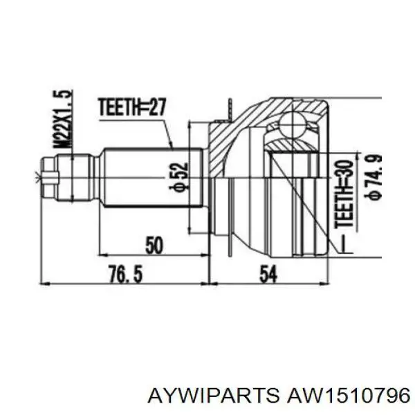 ШРУС наружный передний AW1510796 Aywiparts