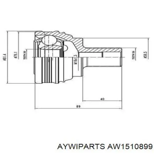 ШРУС наружный передний AW1510899 Aywiparts