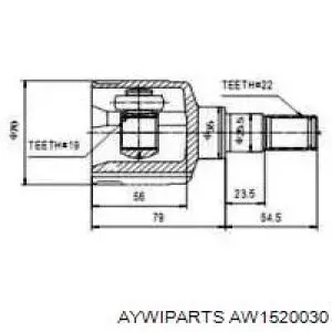 ШРУС внутренний передний AW1520030 Aywiparts