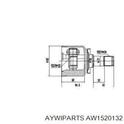 ШРУС внутренний передний AW1520132 Aywiparts