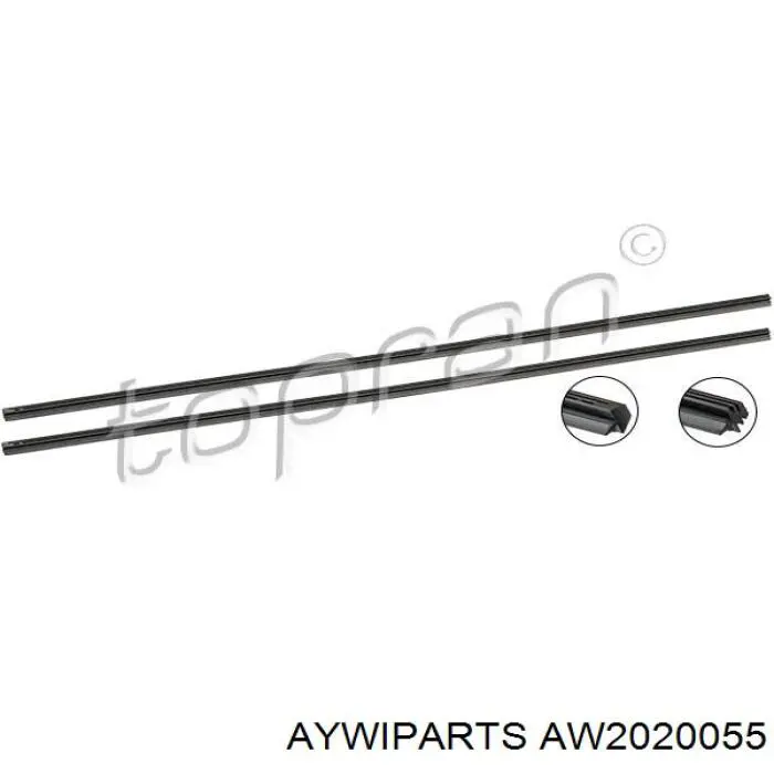 AW2020055 Aywiparts щетка-дворник лобового стекла водительская