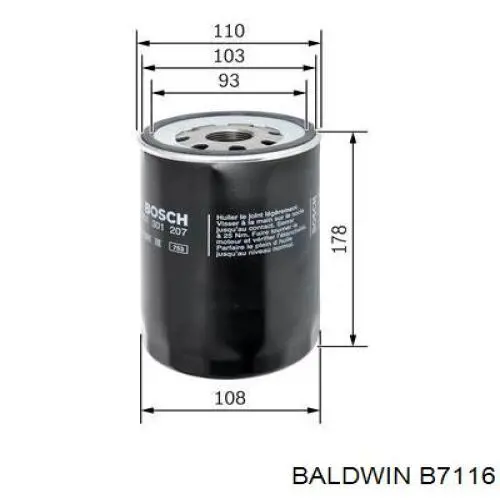 B7116 Baldwin Масляный фильтр двигателя