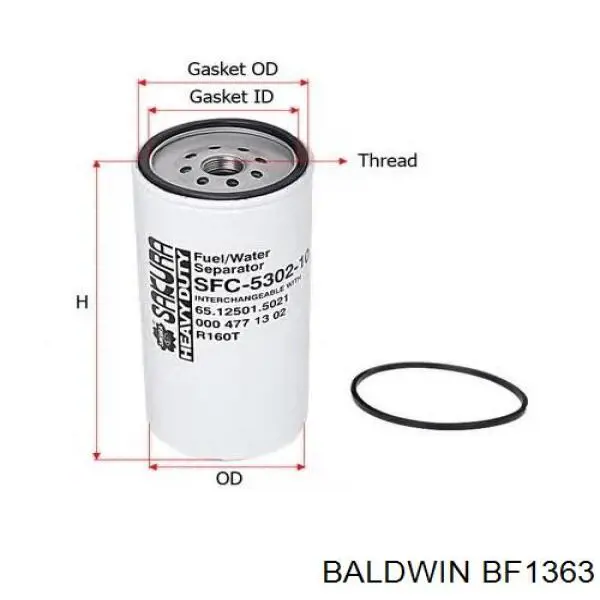 BF1363 Baldwin топливный фильтр