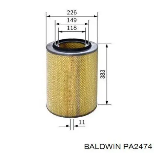 Купить PA2474 Baldwin Автомобильный фильтр воздуха