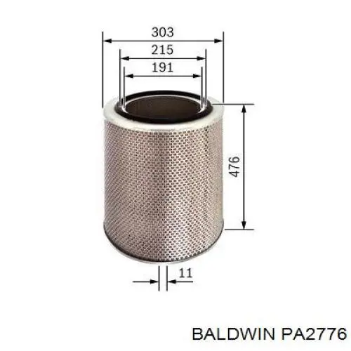 PA2776 Baldwin Воздушный фильтр двигателя
