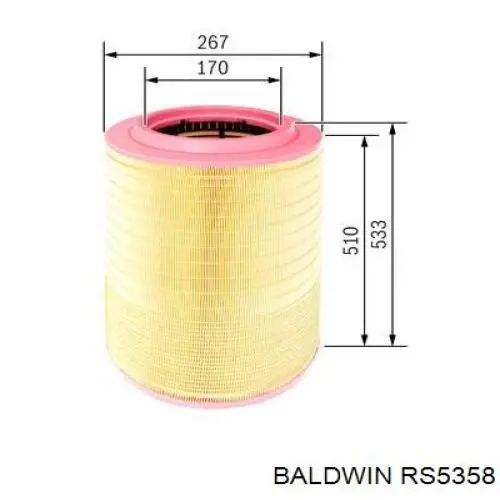 RS5358 Baldwin воздушный фильтр