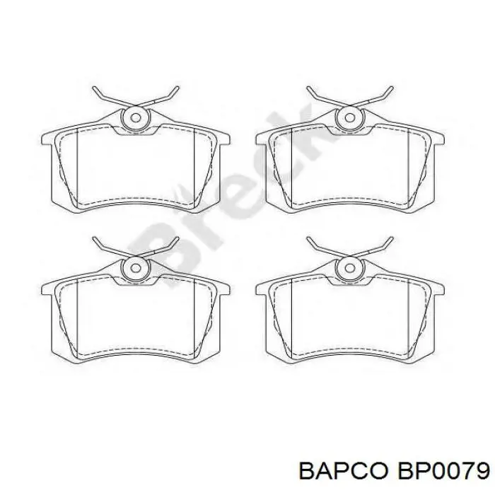 BP0079 Bapco колодки тормозные задние дисковые
