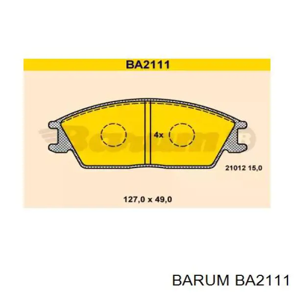 BA2111 Barum колодки тормозные передние дисковые
