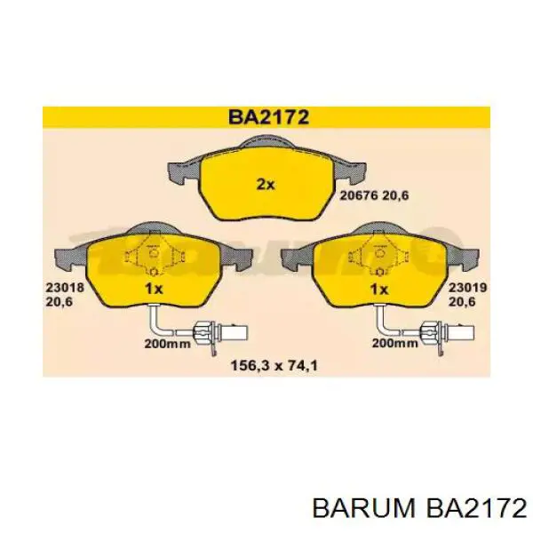 BA2172 Barum колодки тормозные передние дисковые