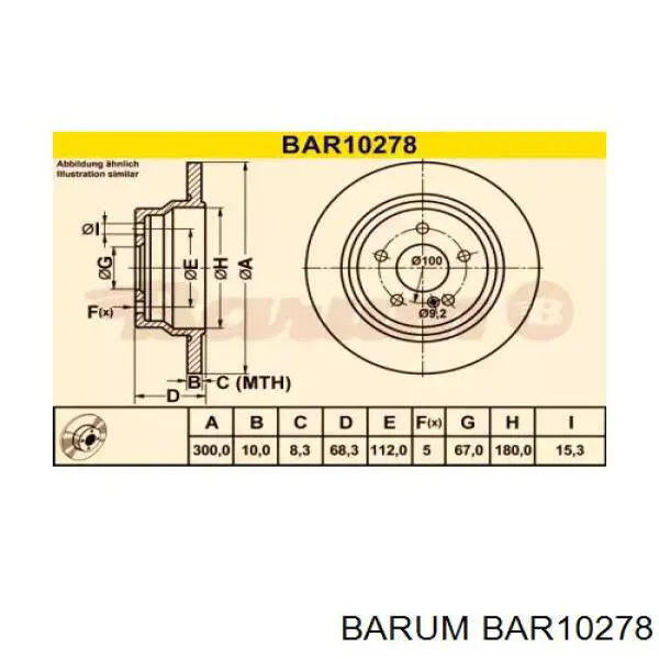 BAR10278 Barum диск тормозной задний