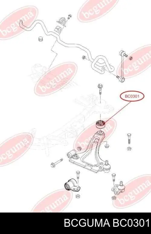 Сайлентблок переднего нижнего рычага BC0301 Bcguma