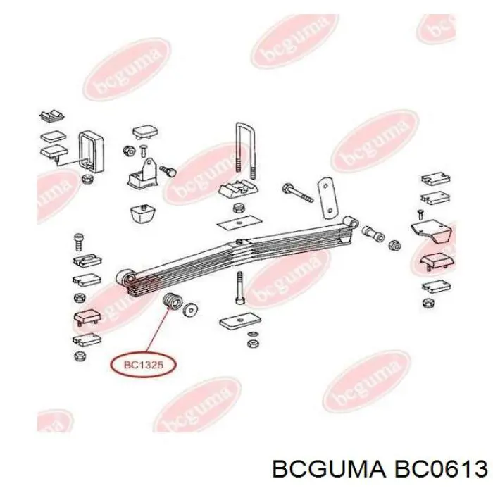 BC0613 Bcguma Сайлентблок задней рессоры, задний