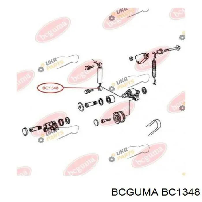 Manguito, Amortiguador vibraciones, Correa trapecial, Tensor de correa BC1348 Bcguma