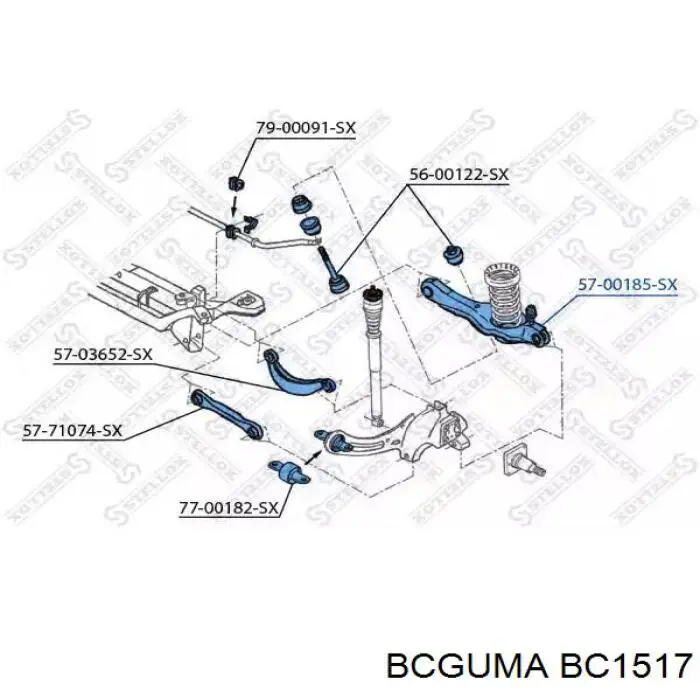 Сайлентблок заднего нижнего рычага BC1517 Bcguma