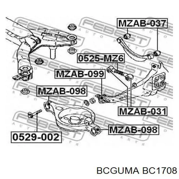 Полиуретановый сайлентблок заднего нижнего рычага Bcguma BC1708 цена, от 5.63 USD