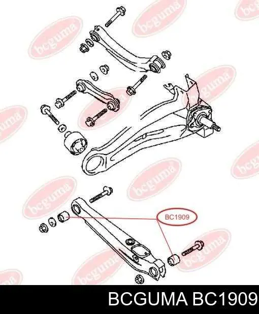 Сайлентблок заднего поперечного рычага наружный BC1909 Bcguma