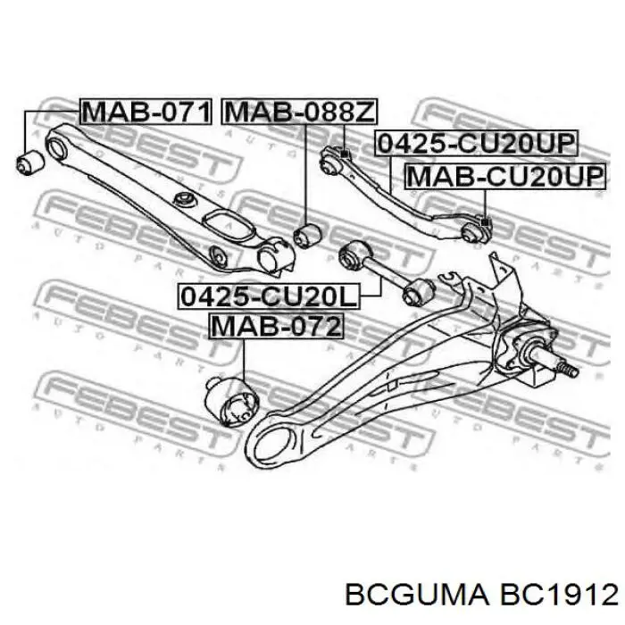 BC1912 Bcguma Сайлентблок задней поперечной тяги