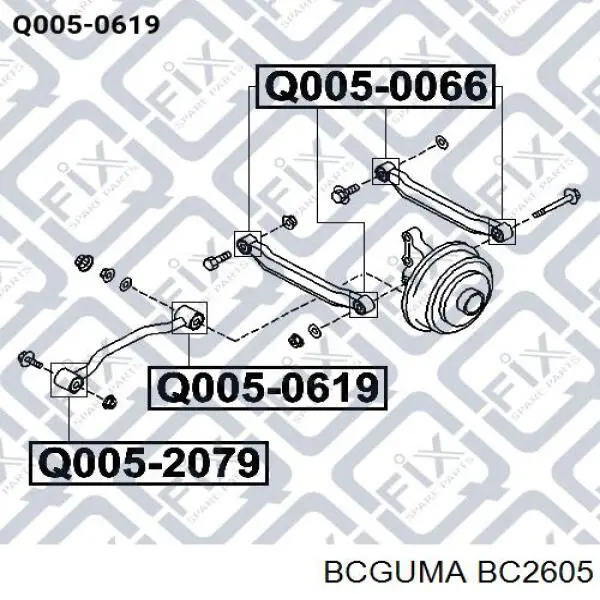 BC2605 Bcguma Сайлентблоки продольных рычагов передней подвески
