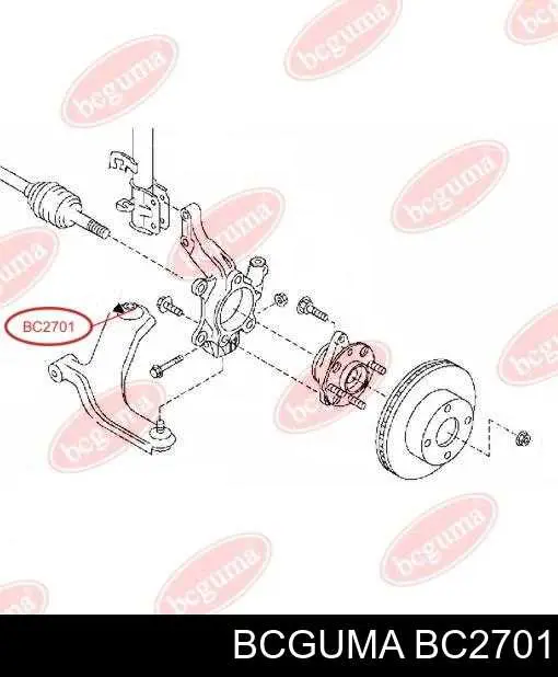 Сайлентблок переднего нижнего рычага BC2701 Bcguma