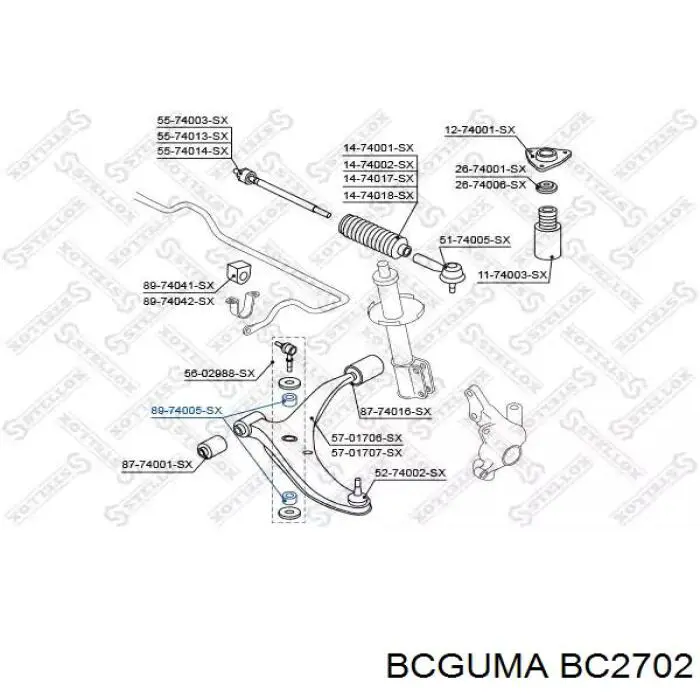 Втулка стойки переднего стабилизатора BC2702 Bcguma