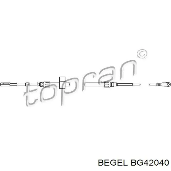 BG42040 Begel Трос стояночного тормоза передний