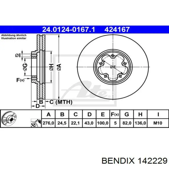 Гайка колесная 142229 Jurid/Bendix