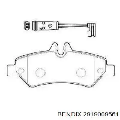 Задние тормозные колодки 2919009561 Jurid/Bendix