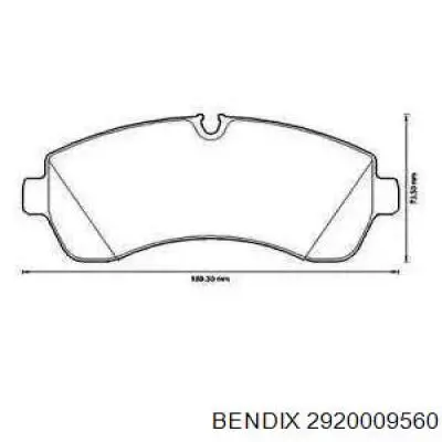 Передние тормозные колодки 2920009560 Jurid/Bendix