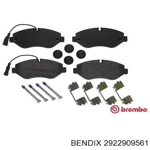 Передние тормозные колодки 2922909561 Jurid/Bendix