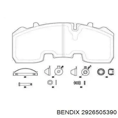 Задние тормозные колодки 2926505390 Jurid/Bendix