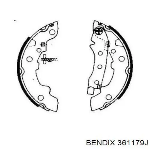 Задние барабанные колодки 361179J Jurid/Bendix