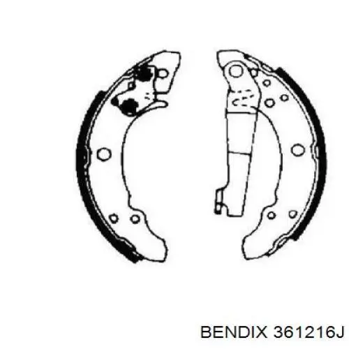361216J Jurid/Bendix колодки тормозные задние барабанные