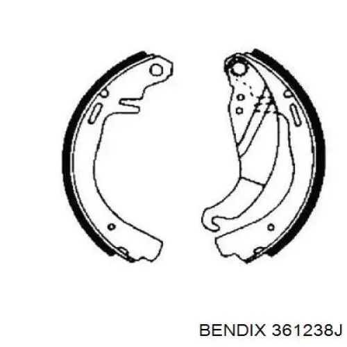 Задние барабанные колодки 361238J Jurid/Bendix