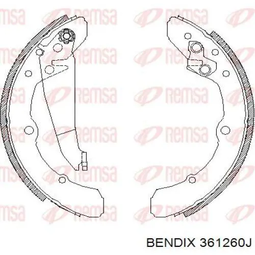 Купить 361260J Jurid/Bendix Задние барабанные тормозные колодки