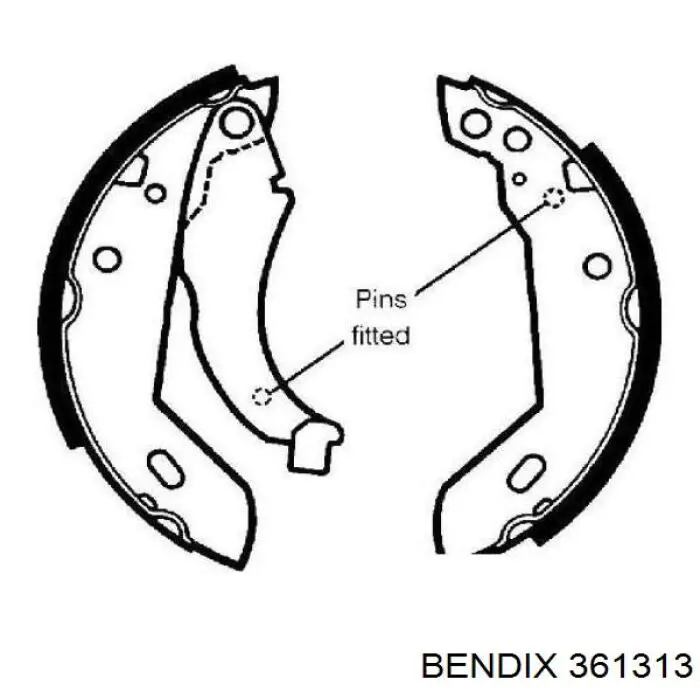 Купить 361313 Jurid/Bendix Задние барабанные тормозные колодки